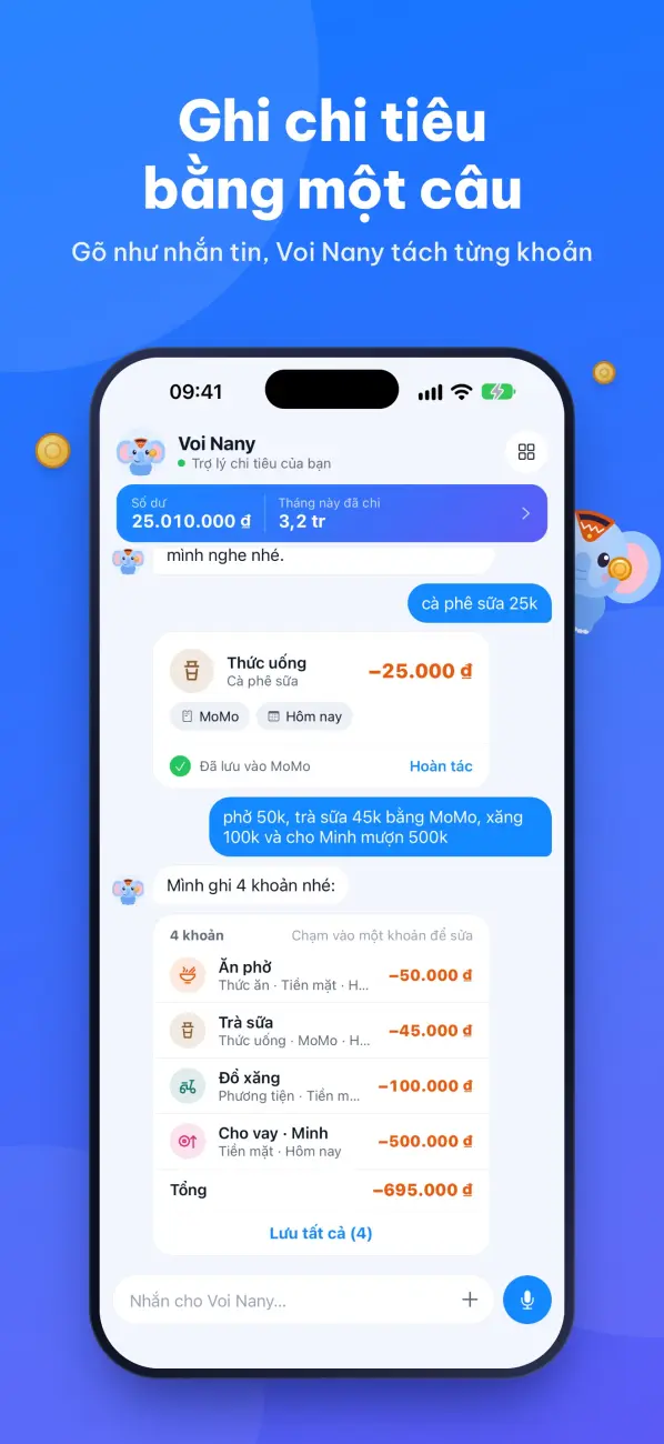 Finany: Sổ thu chi Voi Nany - màn hình 1