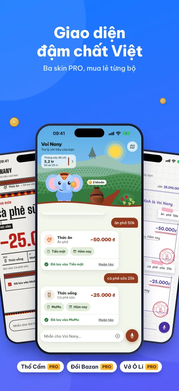 Finany: Sổ thu chi Voi Nany - Ba skin đậm chất Việt